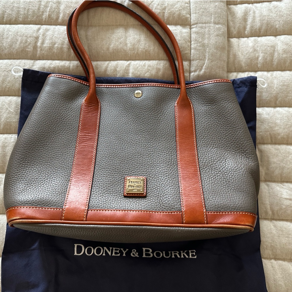 Dooney & Bourke Gray and Tan Leather Tote